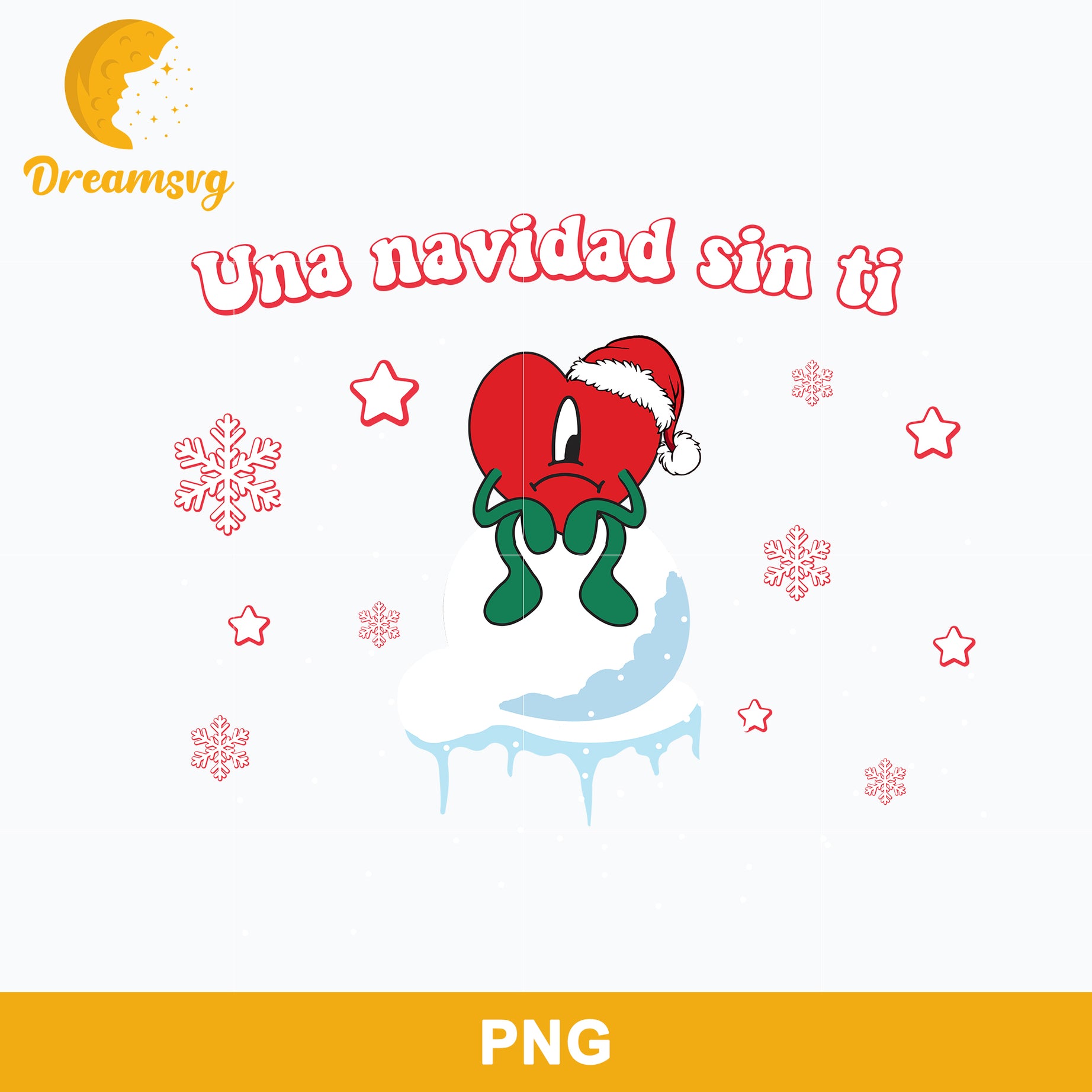 Una Navidad Sin Tin Heart PNG, Bad Bunny Christmas PNG