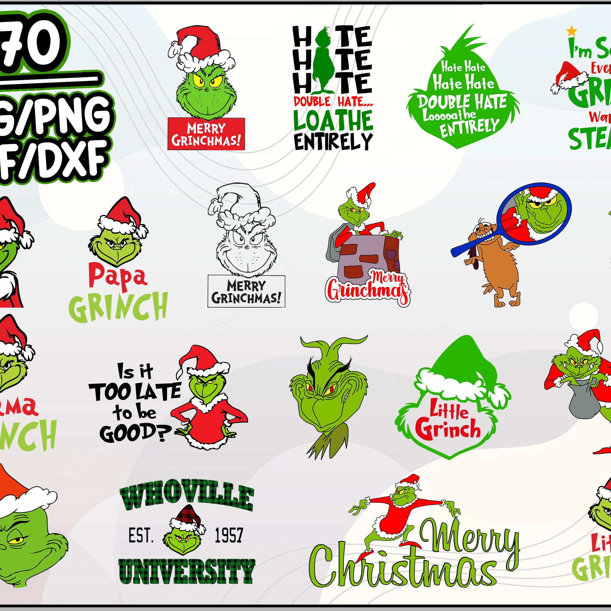 70+ Grinch Bundle Christmas SVG