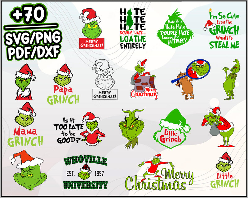 70+ Grinch Bundle Christmas SVG