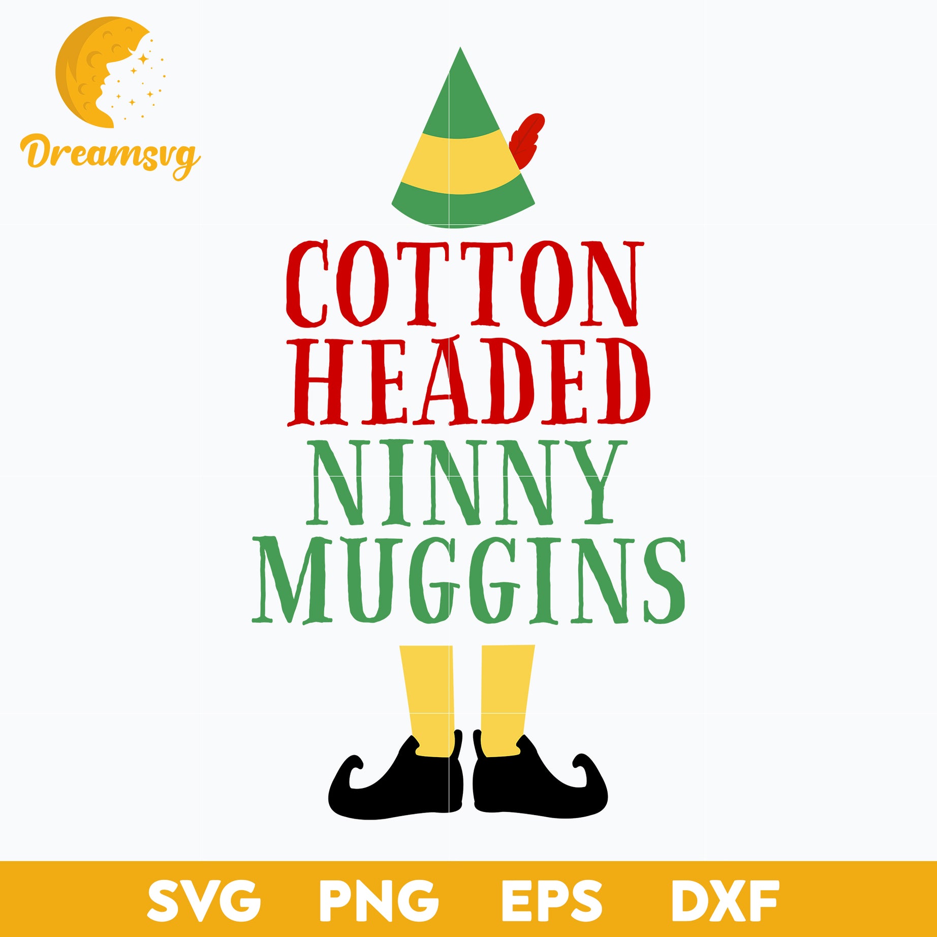 Elf Cotton Headed Ninny Muggins SVG, Christmas SVG.