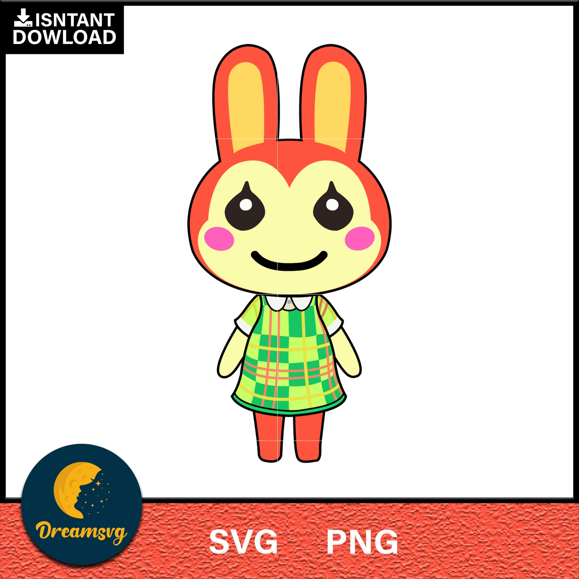 Bunny Animal Crossing Svg, Animal Crossing Svg, Animal Crossing Png, Cartoon svg, svg, png digital file