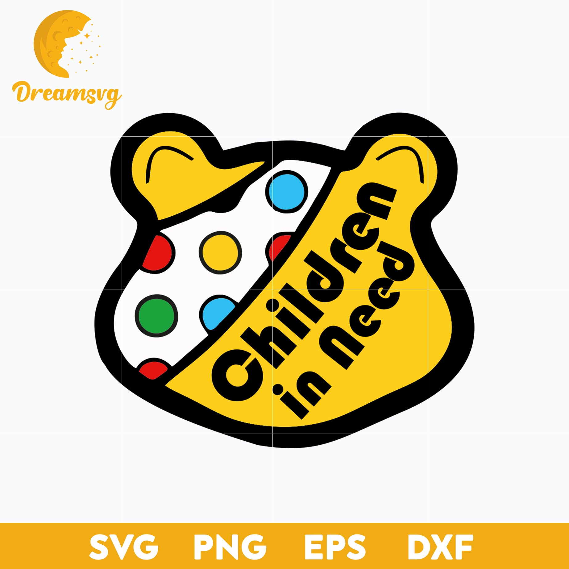 Children in Need Pudsey Bear Red Nose Day Charity Raising SVG