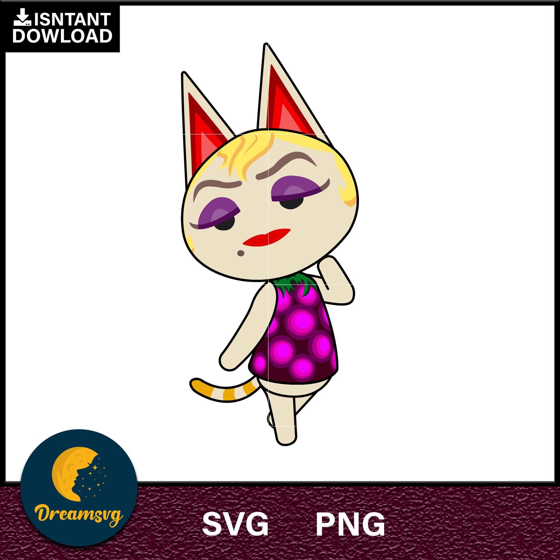 Monique Animal Crossing Svg, Animal Crossing Svg, Animal Crossing Png, Cartoon svg, svg, png digital file