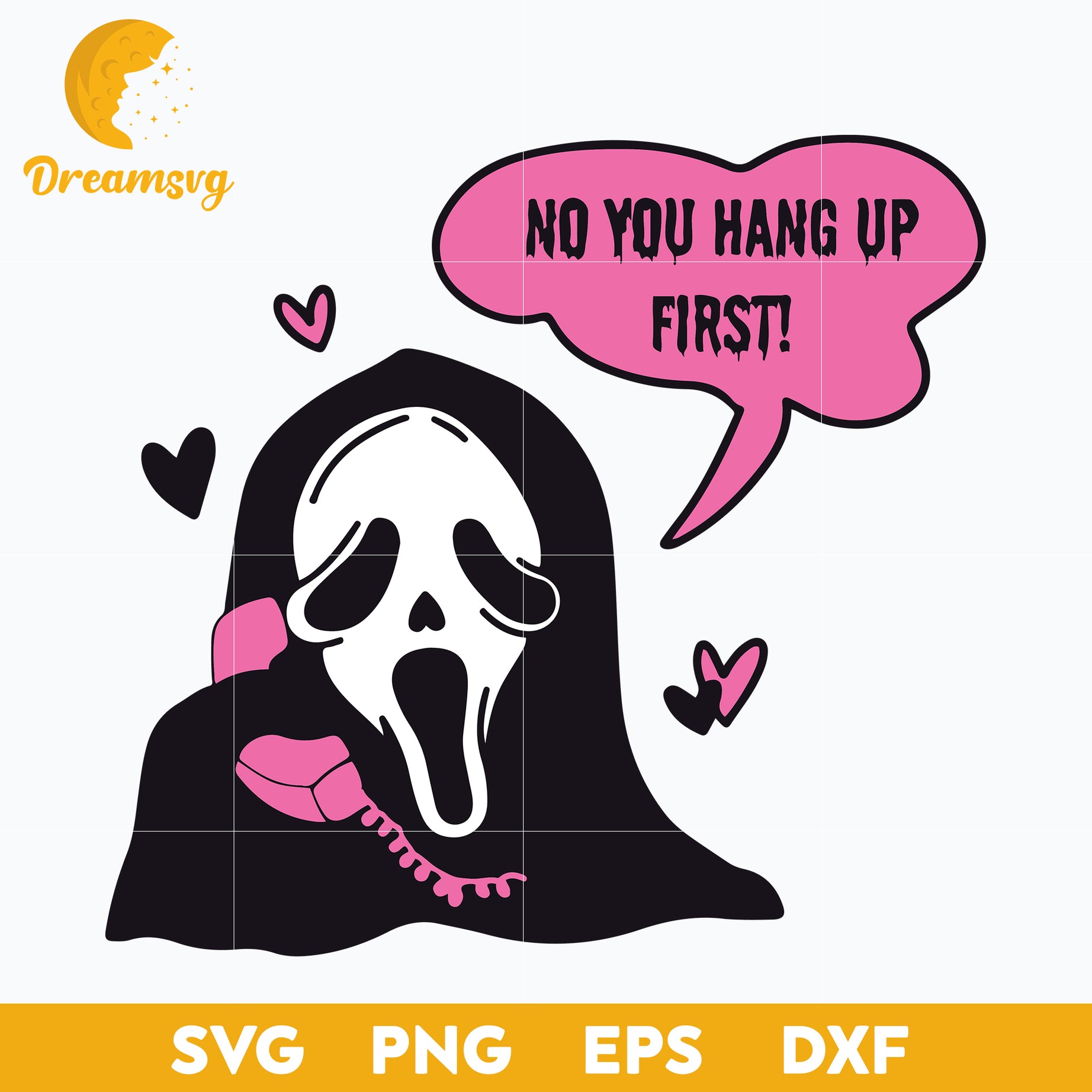 No You Hang Up Svg, Scream Svg, Ghostface Svg, Halloween Svg, png, dxf, eps digital file.