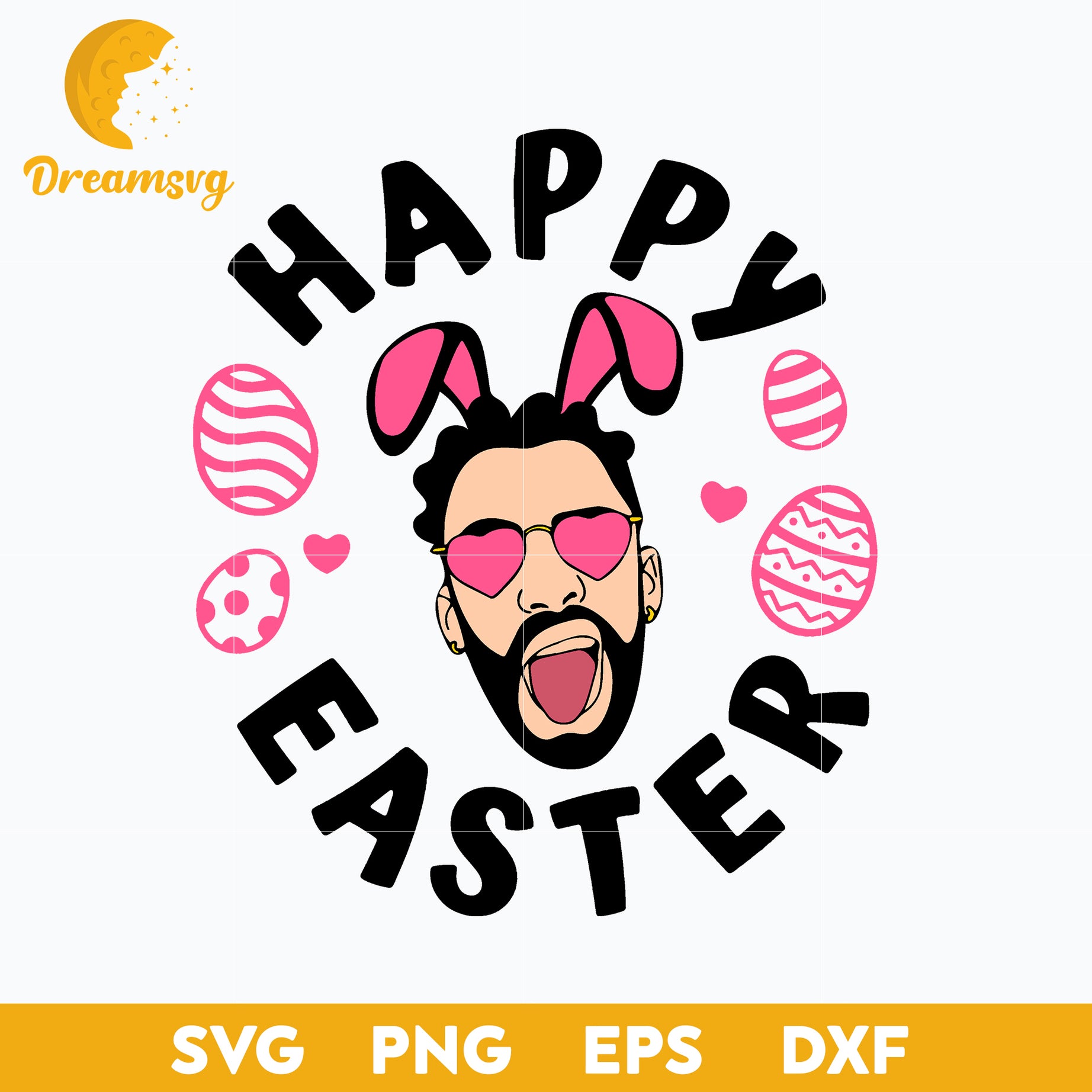 Bad Bunny Happy Easter Christmas SVG
