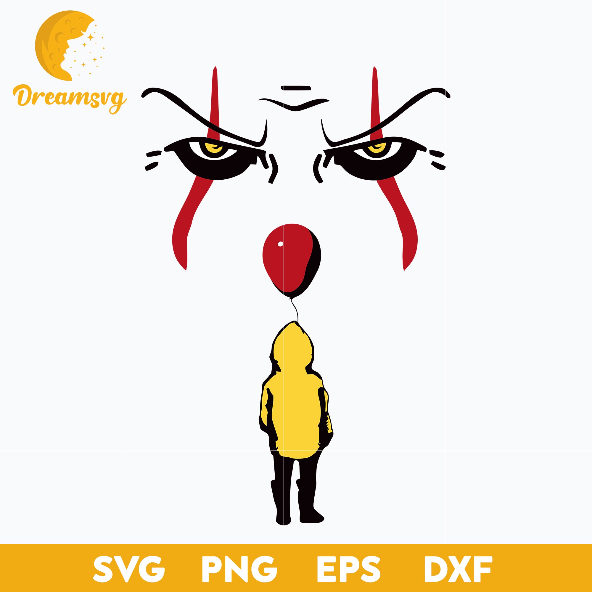 Pennywise Pumpkin Stencil Iconic Pennywise IT Horror Movie Printable
