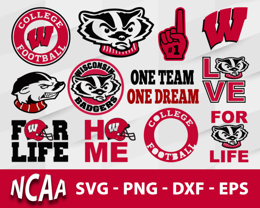 Wisconsin Badgers Svg Bundle, Wisconsin Badgers Svg, Sport Svg, Ncaa Svg, Png, Dxf, Eps Digital file.