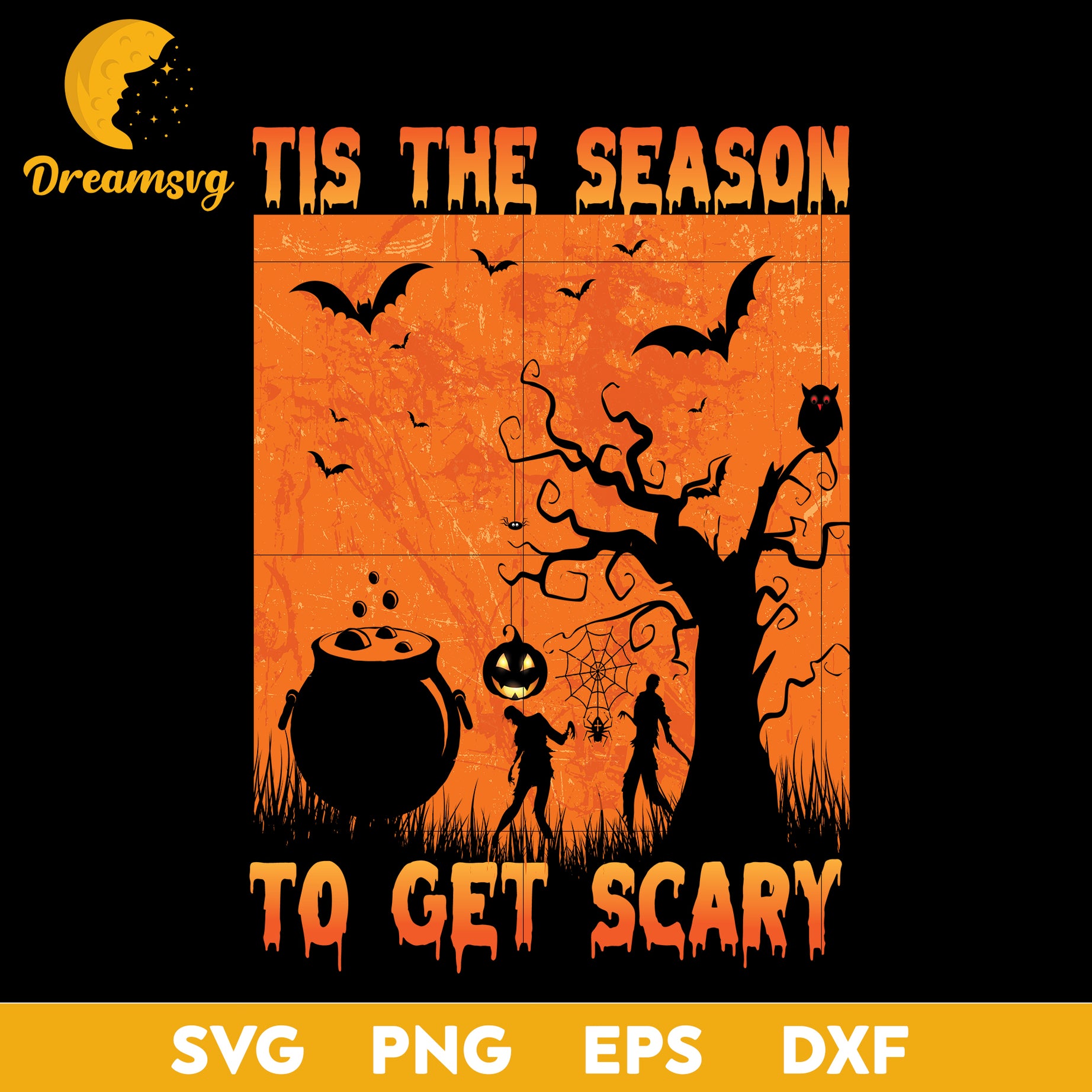 Tis the season to get scary svg, Halloween svg, png, dxf, eps digital file.
