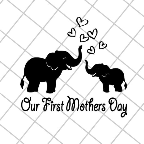 Mothers Day Elephant svg, Mother's day svg, eps, png, dxf digital file MTD23042133