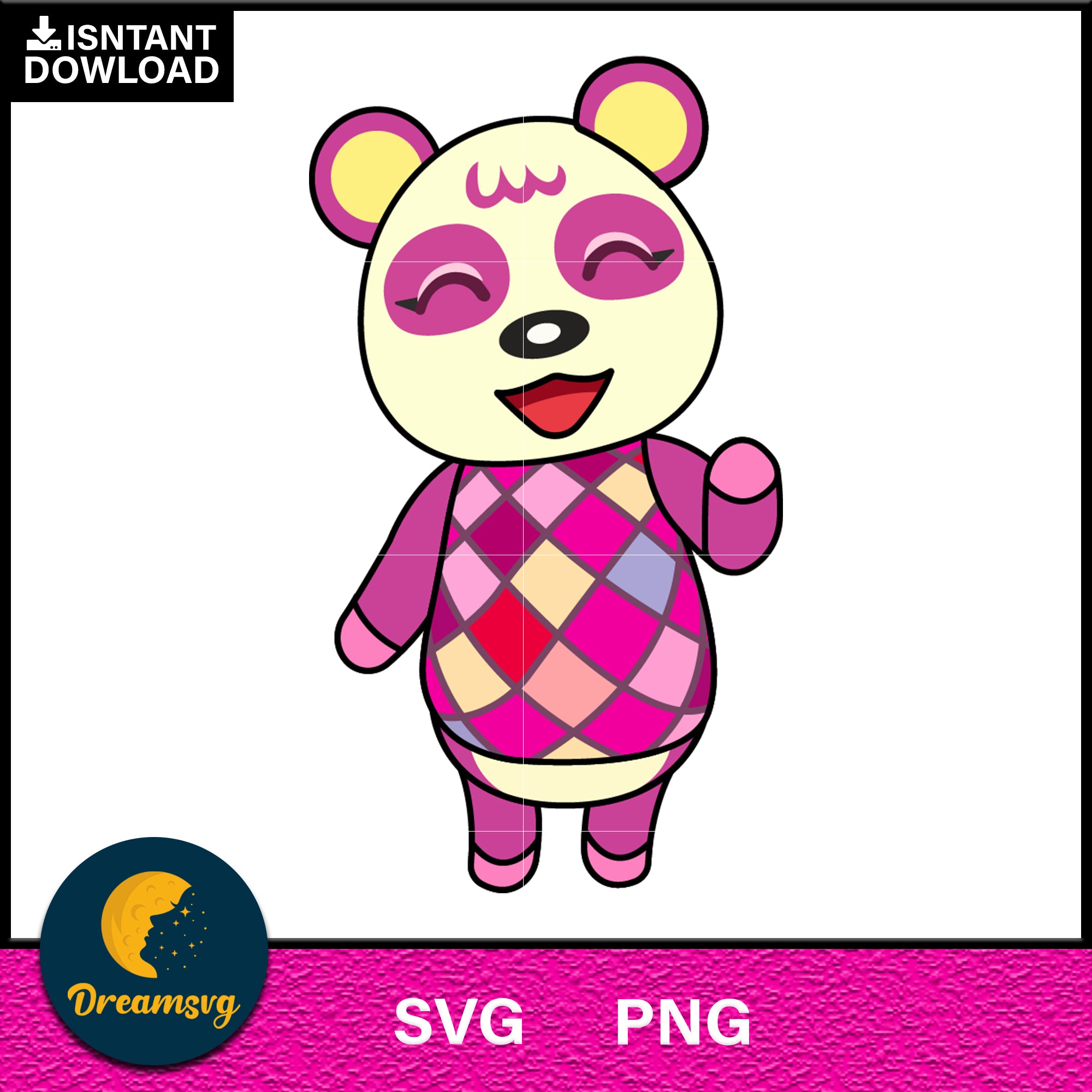 Pinky Animal Crossing Svg, Animal Crossing Svg, Animal Crossing Png, Cartoon svg, svg, png digital file