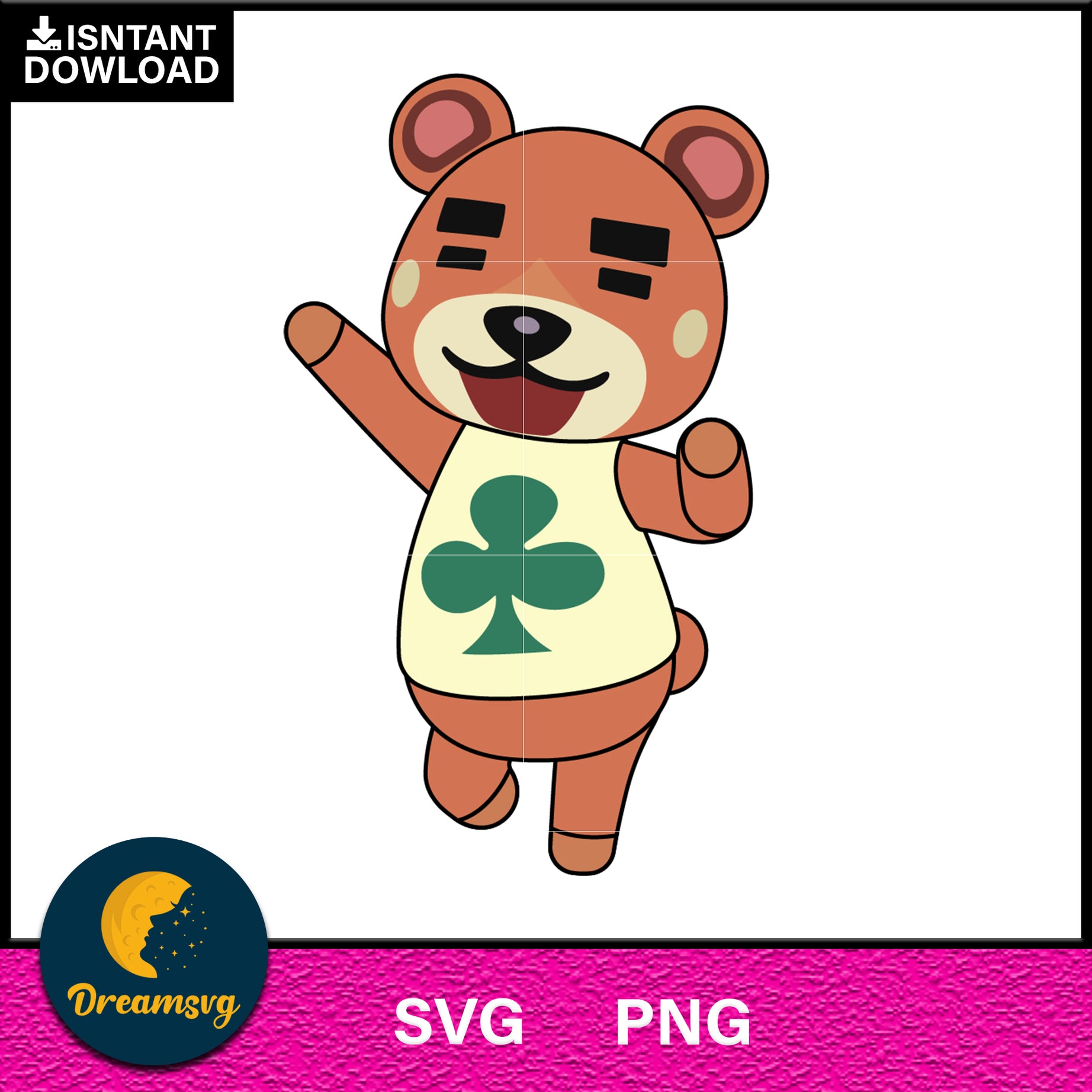 Teddy Animal Crossing Svg, Animal Crossing Svg, Animal Crossing Png, Cartoon svg, svg, png digital file