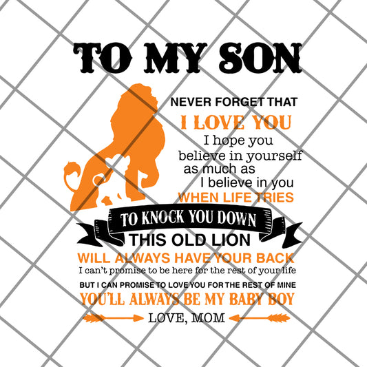 Lion King To My Son Never Forget That svg, png, dxf, eps digital file FTD19052110
