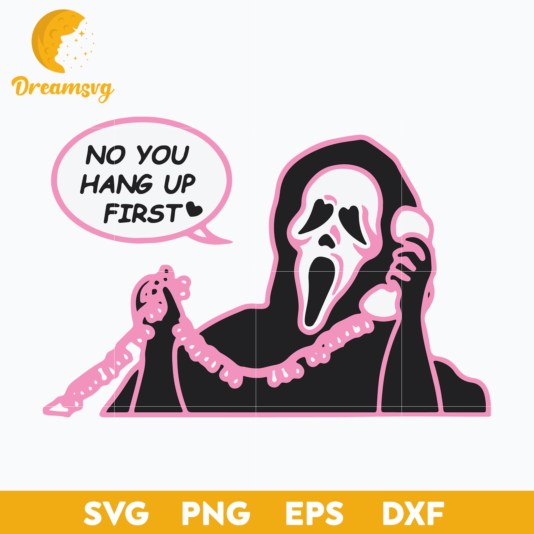No You Hang Up Svg, Scream Svg, Ghostface Svg, Halloween Svg, png, dxf, eps digital file.