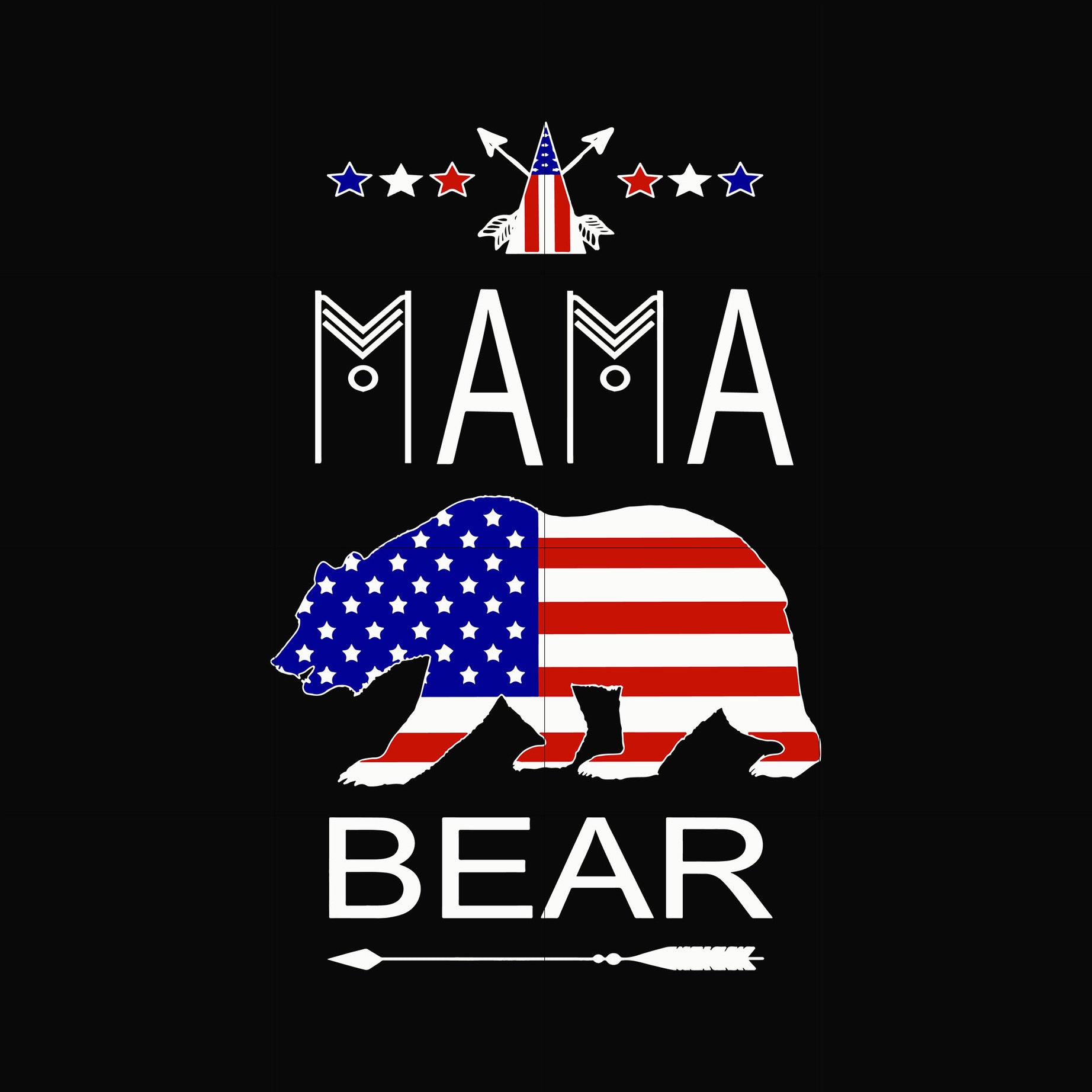 mama bear america svg, png, dxf, eps, digital file JULY0076