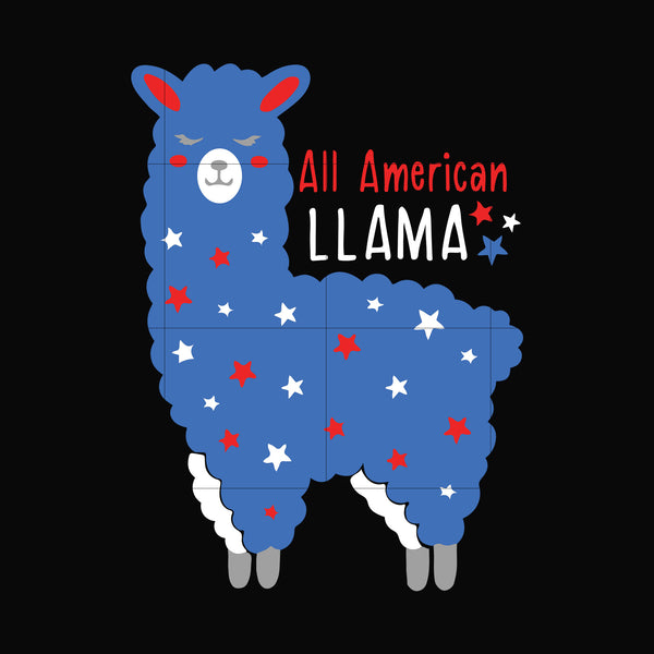 All american llama svg, png, dxf, eps, digital file JULY0034