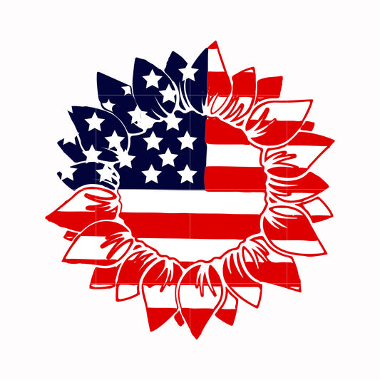 sunflower america svg, png, dxf, eps, digital file JULY0005