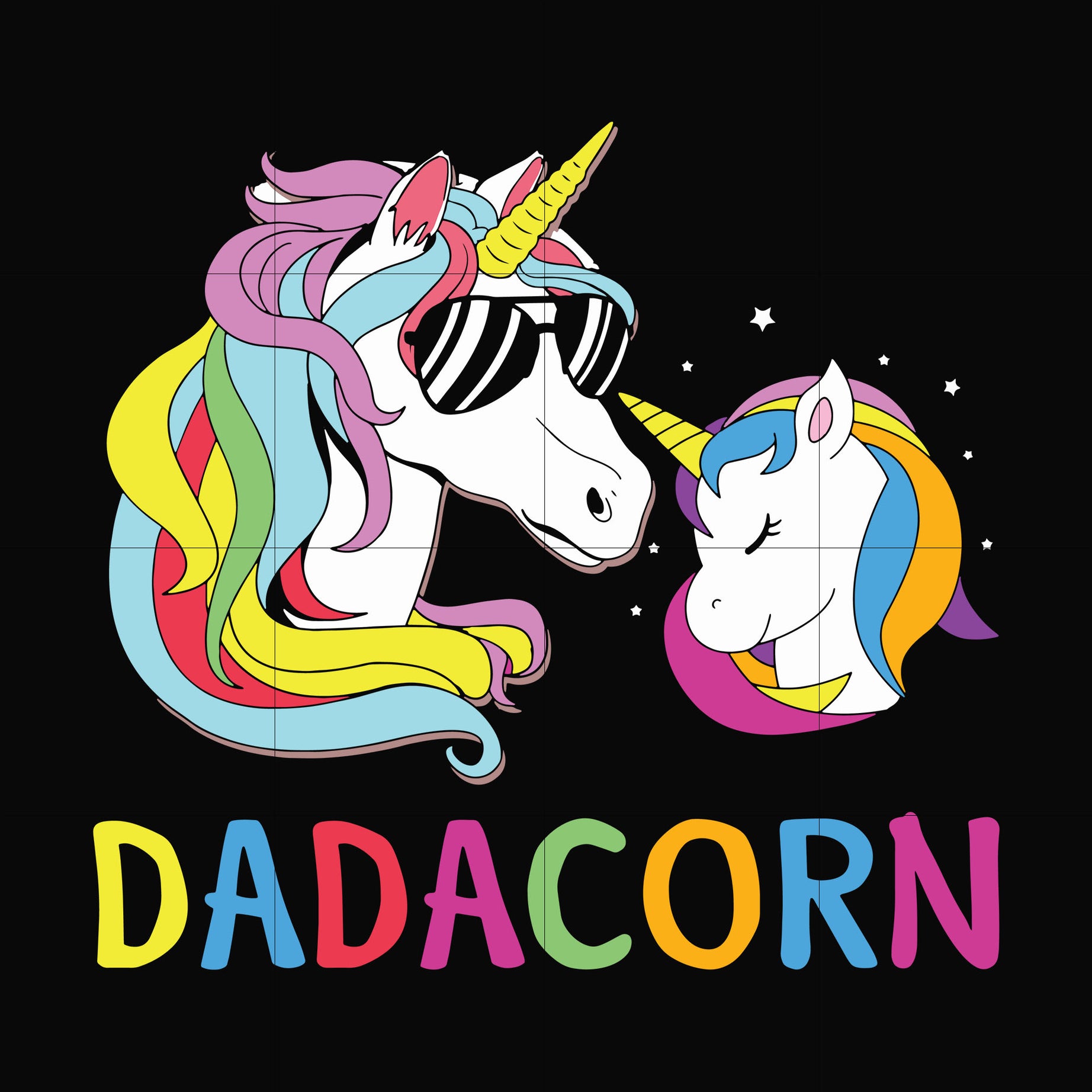 Dadacorn svg, png, dxf, eps, digital file FTD123