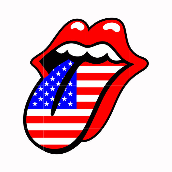 tongue mouth america svg, png, dxf, eps, digital file JULY0028