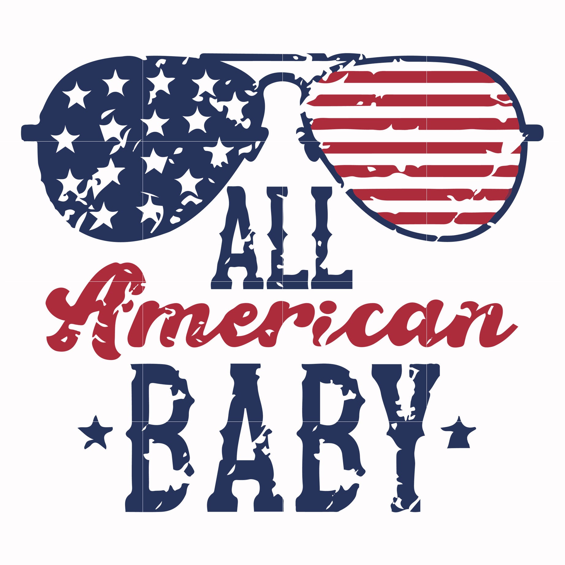 all american baby svg, png, dxf, eps, digital file JULY0006
