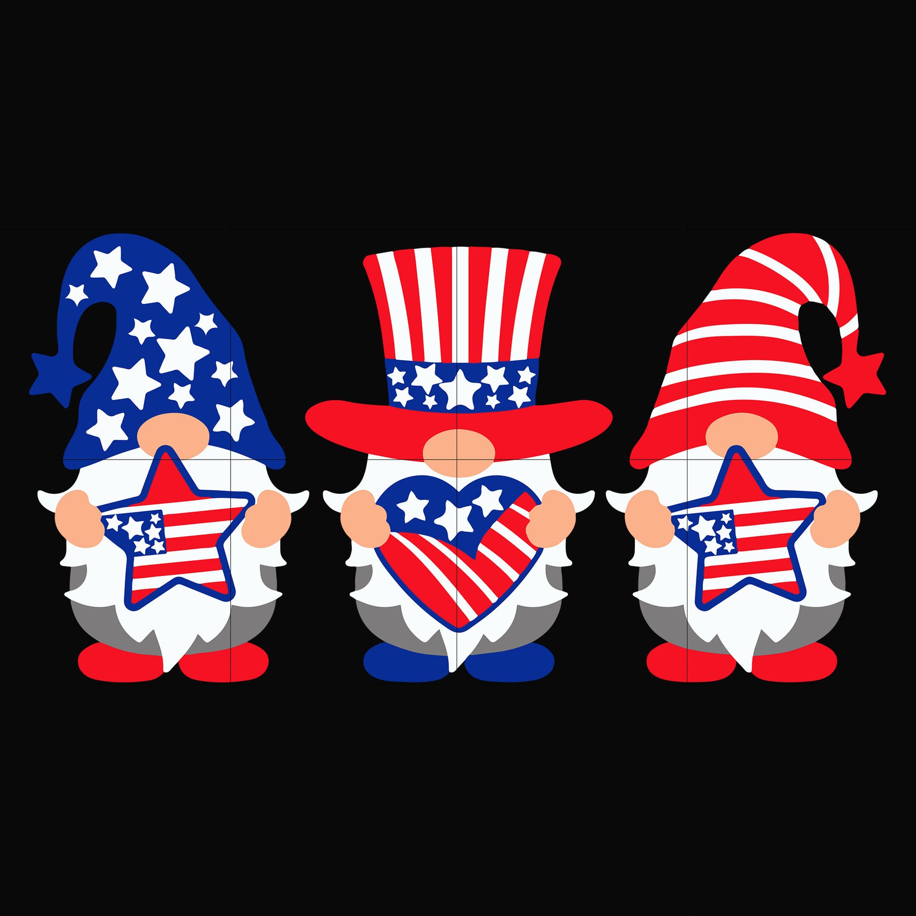 american gnomes svg, 4th july svg, png, dxf, eps, digital file JULY0025
