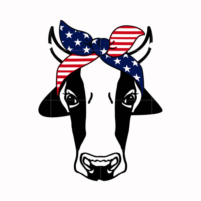 cow america svg, png, dxf, eps, digital file JULY0010