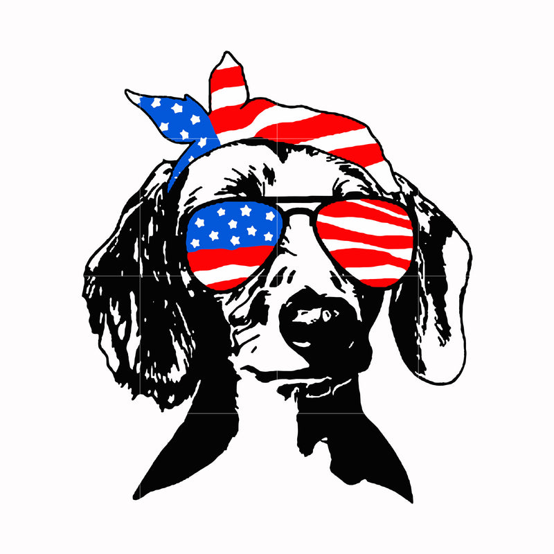 dachshund america svg, png, dxf, eps, digital file JULY0067
