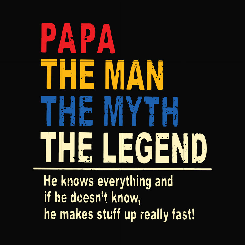 Papa the man, the myth, the legend svg, png, dxf, eps, digital file FTD48