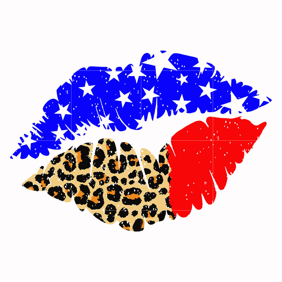 lips america svg, png, dxf, eps, digital file JULY0001