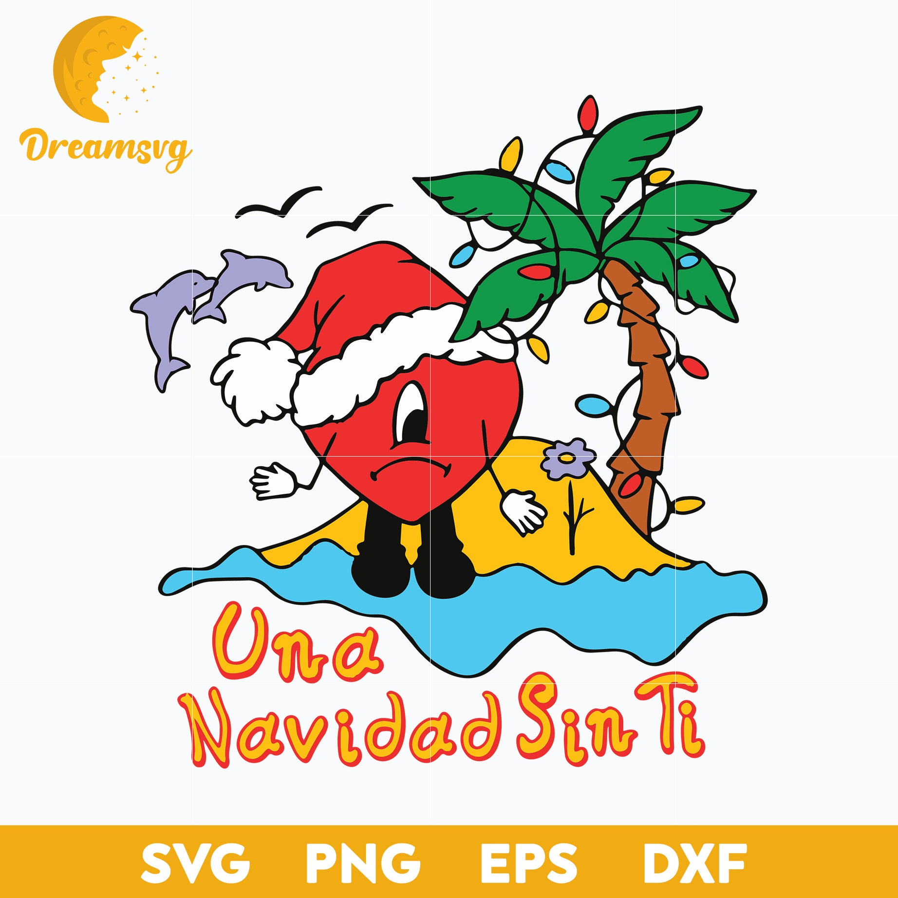 Una Navidad Sin Ti Christmas SVG, Bad Bunny Christmas SVG.