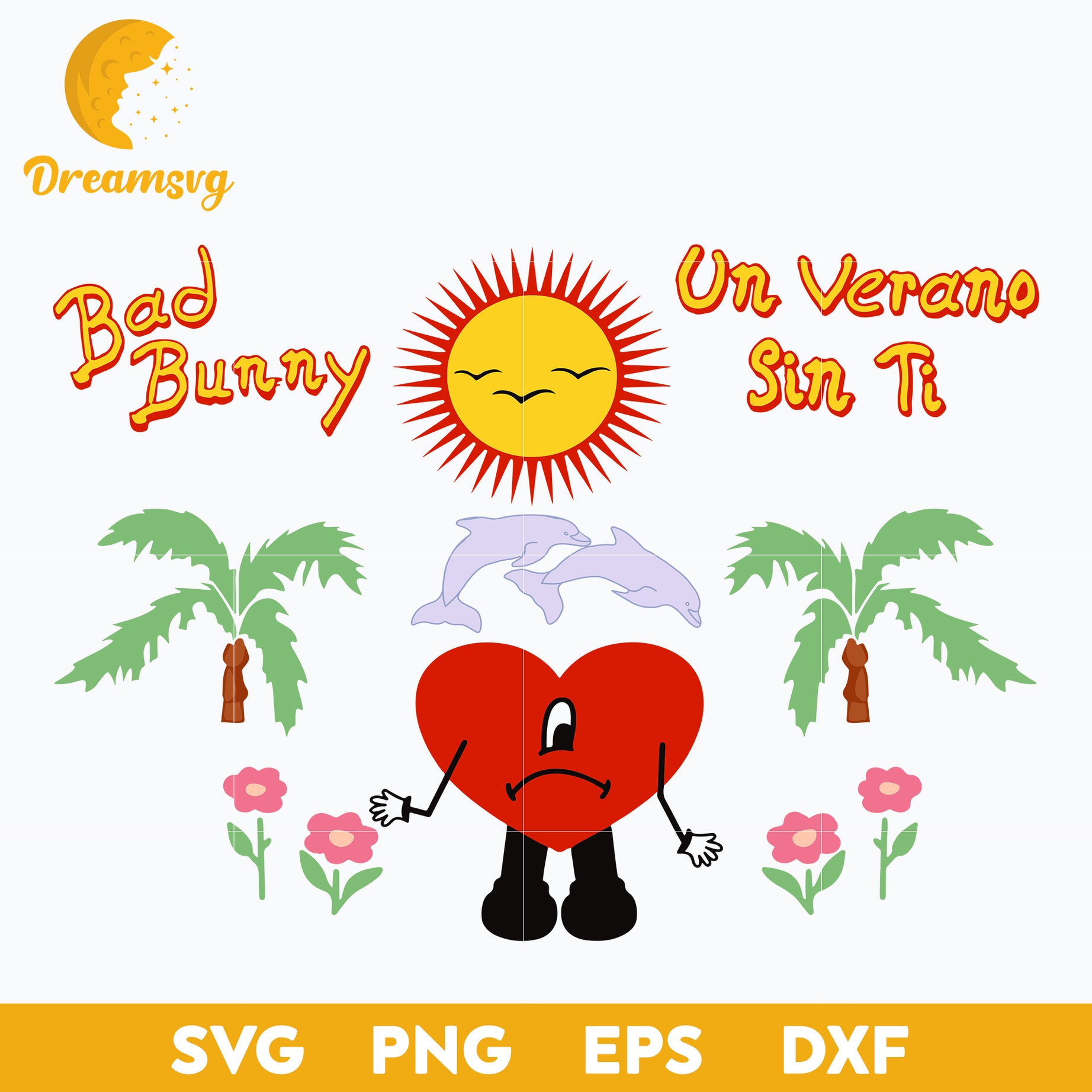 Un Verano Sin ti Sad Heart, Bad Bunny svg, Un Verano Sin Ti Svg, layered svg, cricut svg, files for cricut, png, dxf, eps digital file.