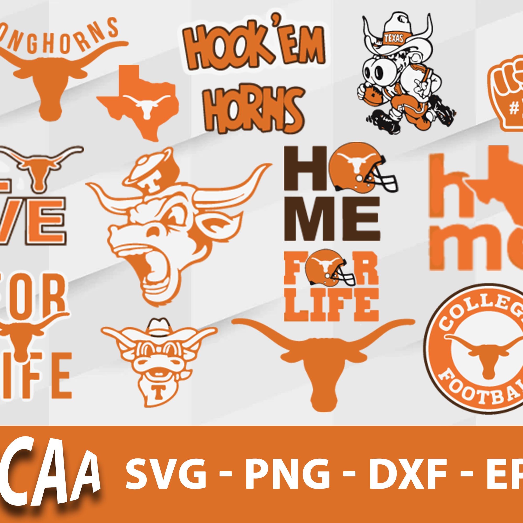 Texas Longhorns Svg Bundle, Texas Longhorns Svg, Sport Svg, Ncaa Svg, Png, Dxf, Eps Digital file.