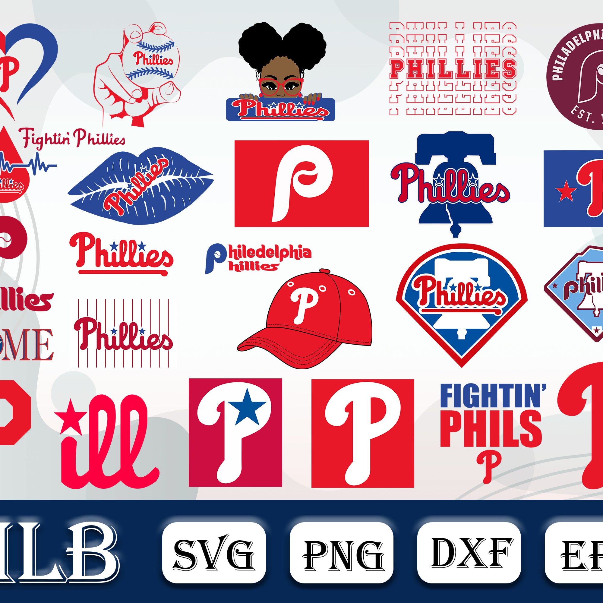 Phillies Bundle SVG, Philadelphia Phillies SVG, MLB SVG.