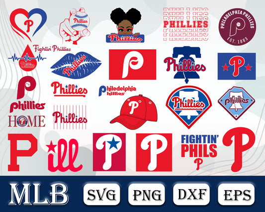 Phillies Bundle SVG, Philadelphia Phillies SVG, MLB SVG.