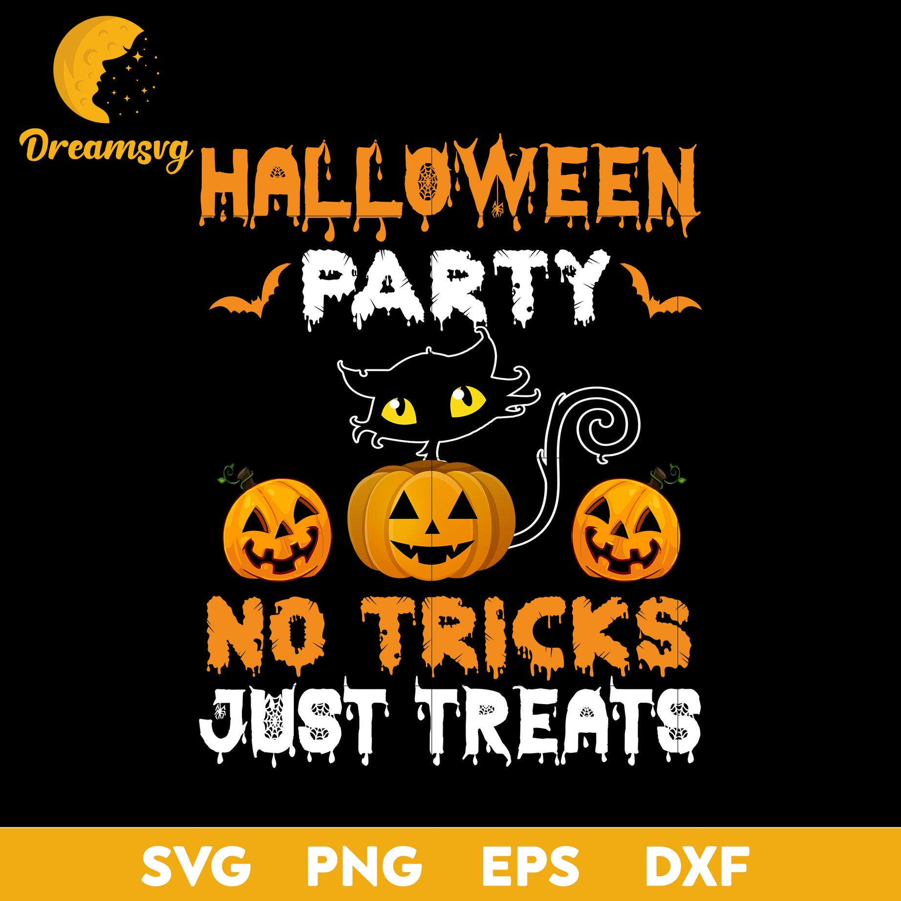 Halloween party no tricks just treats svg, Halloween svg, png, dxf, eps digital file.