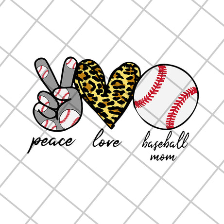 Peace love mom baseball svg, Mother's day svg, eps, png, dxf digital file MTD16042135
