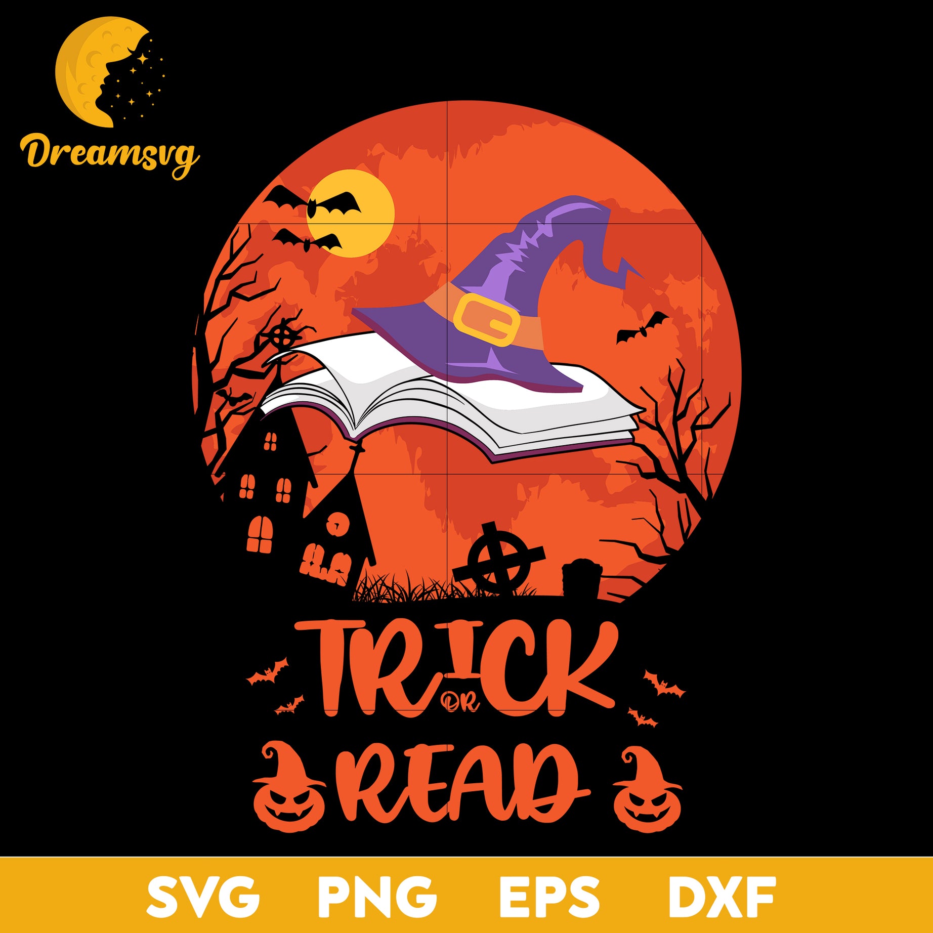 Reading Lover Trick or Read svg, Halloween svg, png, dxf, eps digital file.