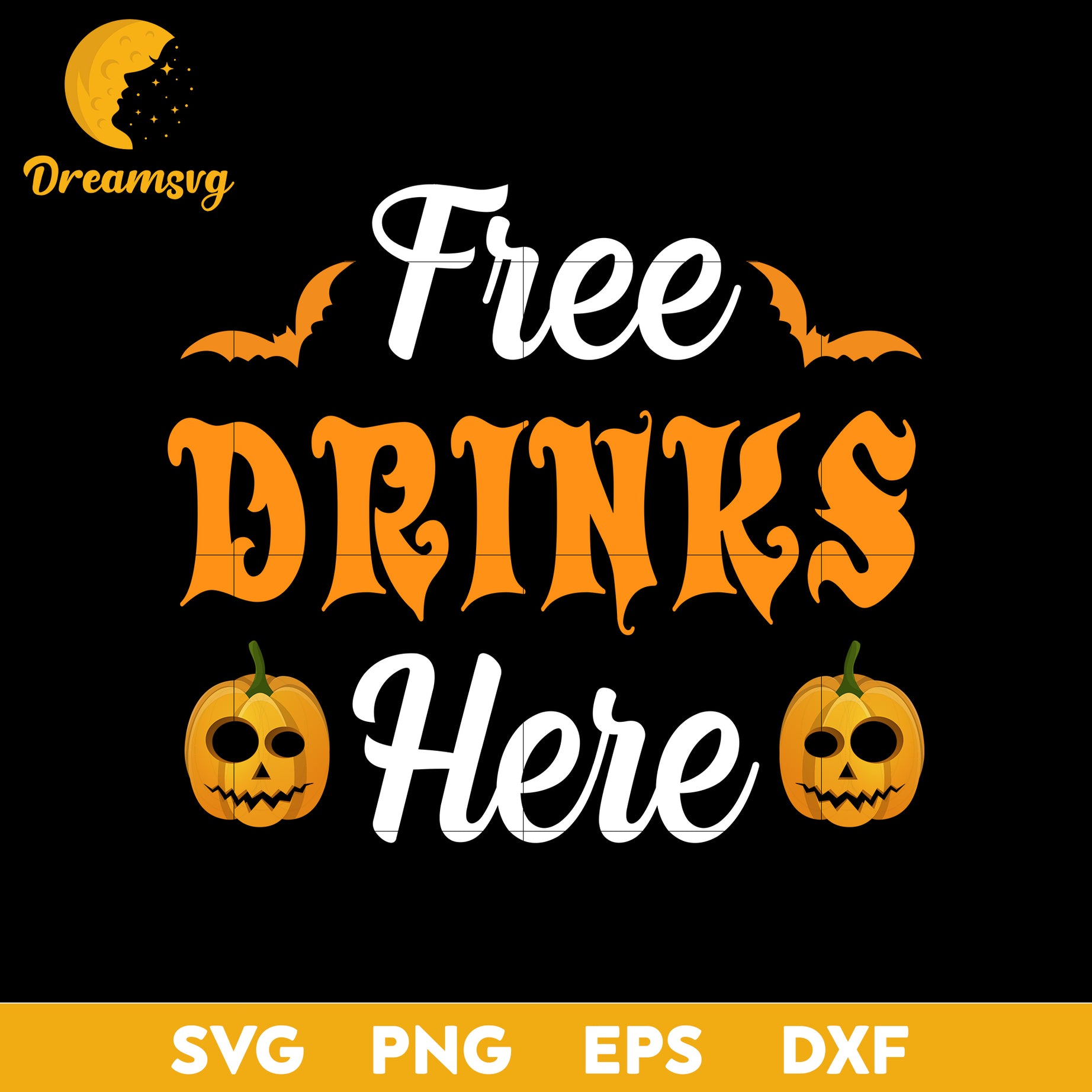 Free drinks here svg, Halloween svg, png, dxf, eps digital file.