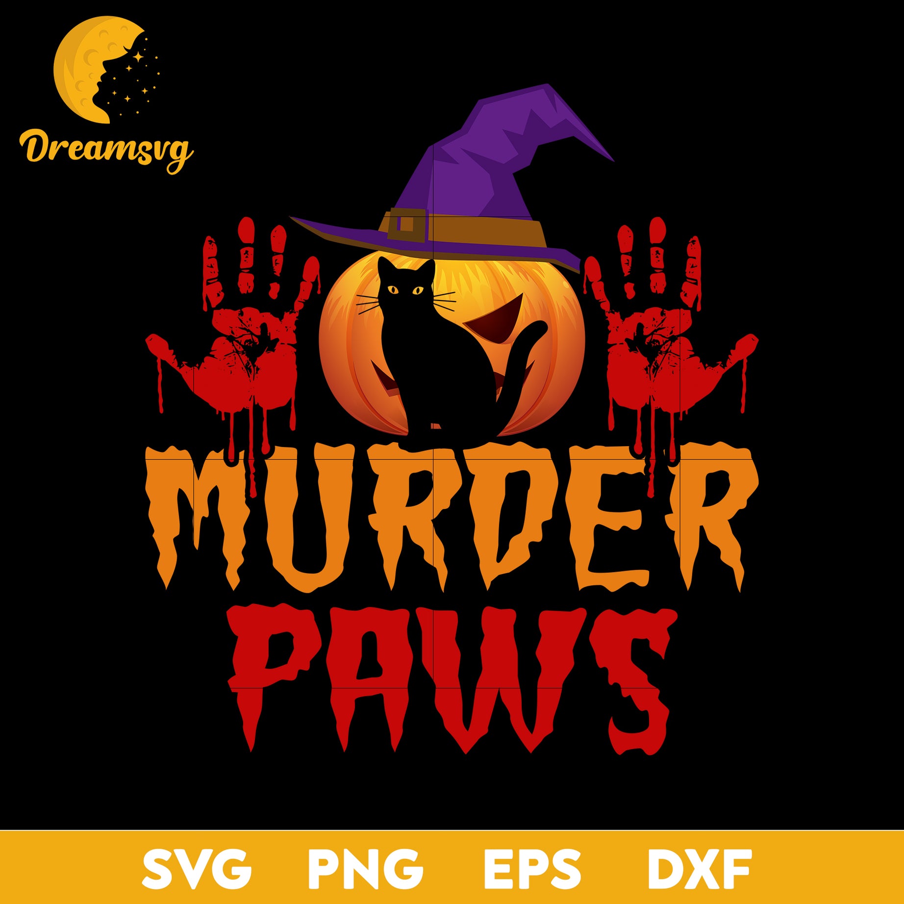 Murder paws halloween svg, Halloween svg, png, dxf, eps digital file.