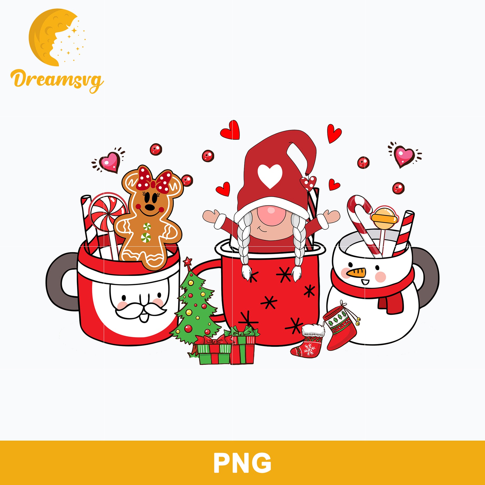 Gnome Christmas Coffee Png, Gingerbread Christmas Drink Png, Sweet Christmas Drink Png,