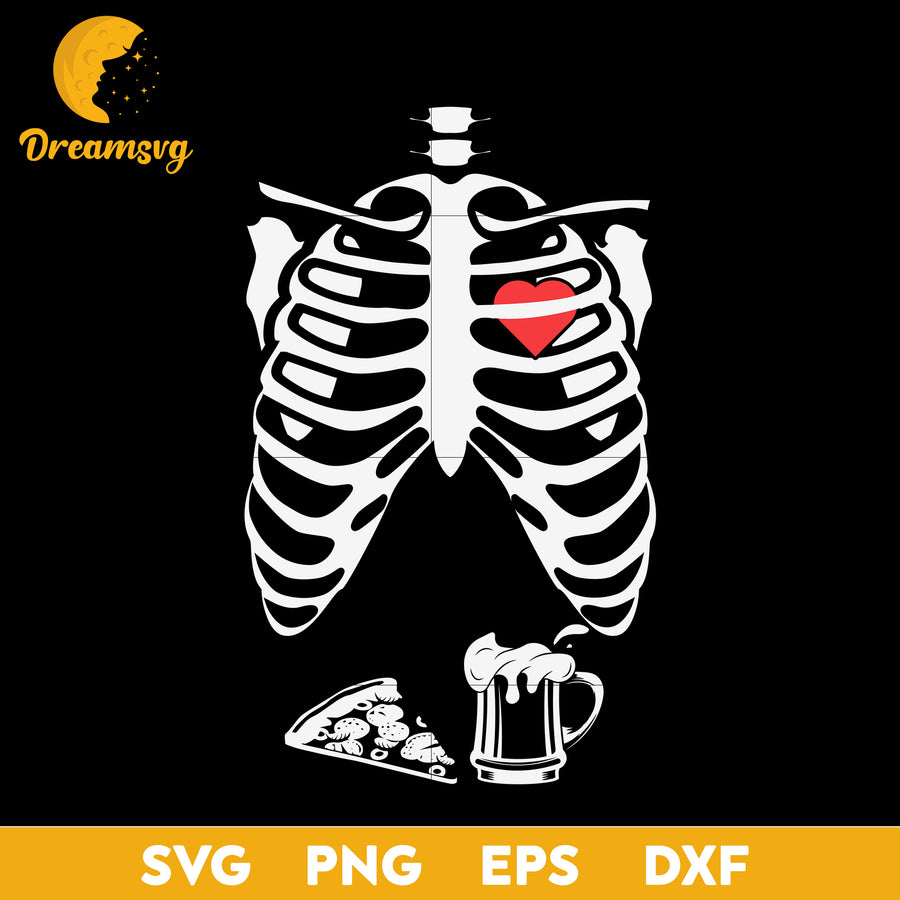Skeleton Pizza Beer Funny Halloween svg, Halloween svg, png, dxf, eps digital file.