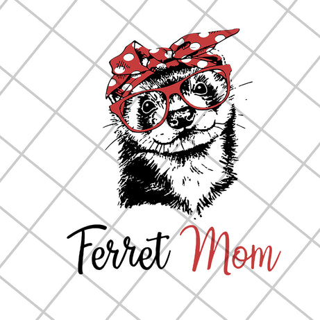 Ferret mom svg, Mother's day svg, eps, png, dxf digital file MTD1702109