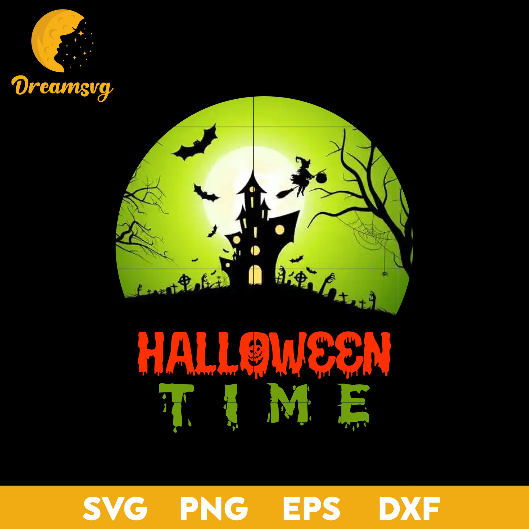 Halloween time svg, Halloween svg, png, dxf, eps digital file.
