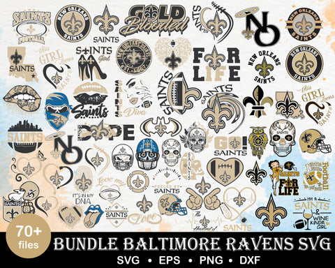 70+ New Orleans Saints Bundle svg, Saints Bundlesvg, Sport svg, Nfl svg, png, dxf, eps digital file