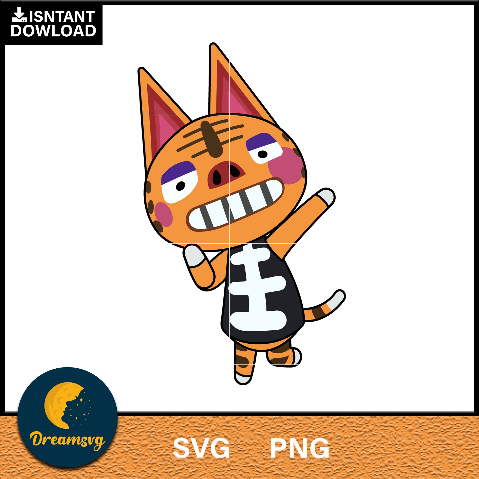 Tabby Animal Crossing Svg, Animal Crossing Svg, Animal Crossing Png, Cartoon svg, svg, png digital file