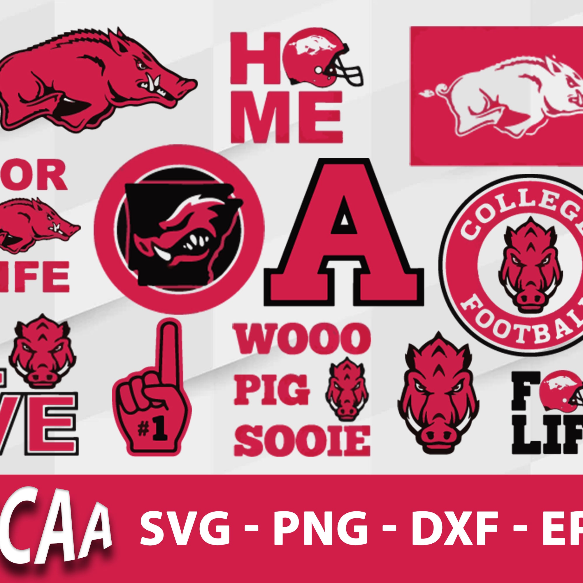 Arkansas Razorbacks Svg Bundle, Arkansas Razorbacks Svg, Sport Svg, Ncaa Svg, Png, Dxf, Eps Digital file.