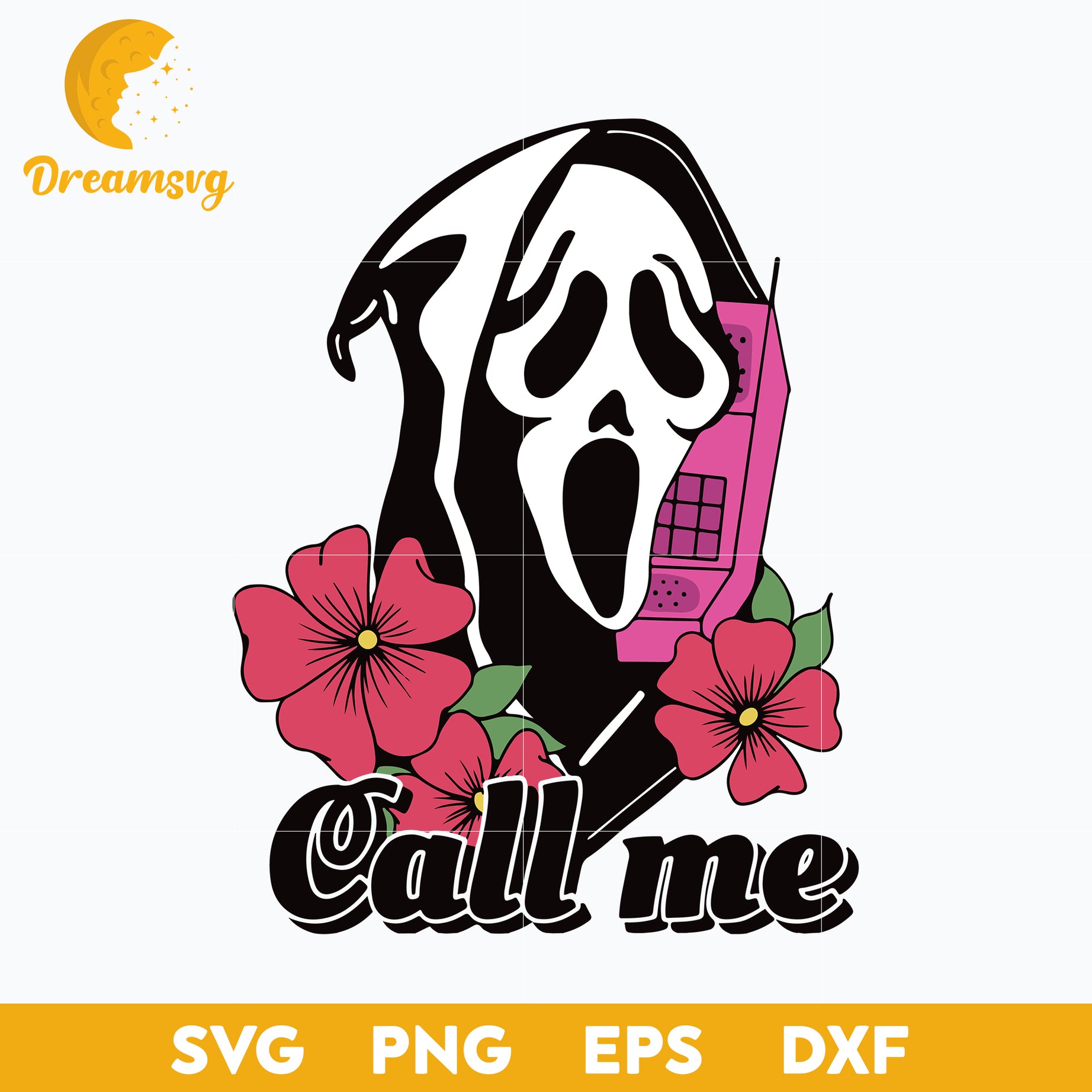Call Me Scream Svg, Scream Svg, Ghostface Svg, Halloween Svg, png, dxf, eps digital file.