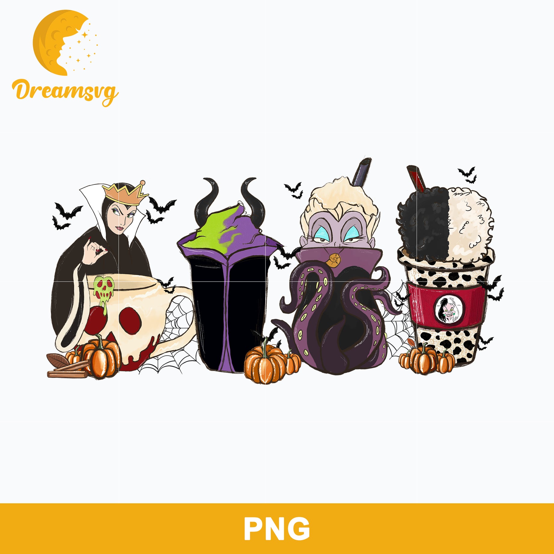 Villains Latte Coffee Png, Villains Coffee Halloween Png Digital File