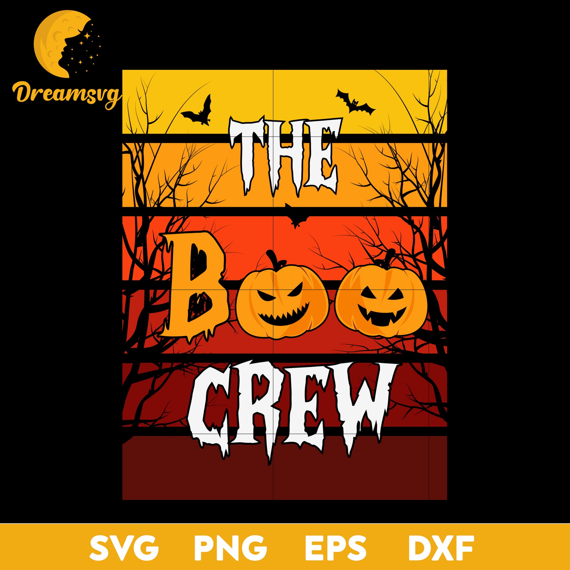 The Boo Crew Pumpkin Halloween svg, Halloween svg, png, dxf, eps digital file.