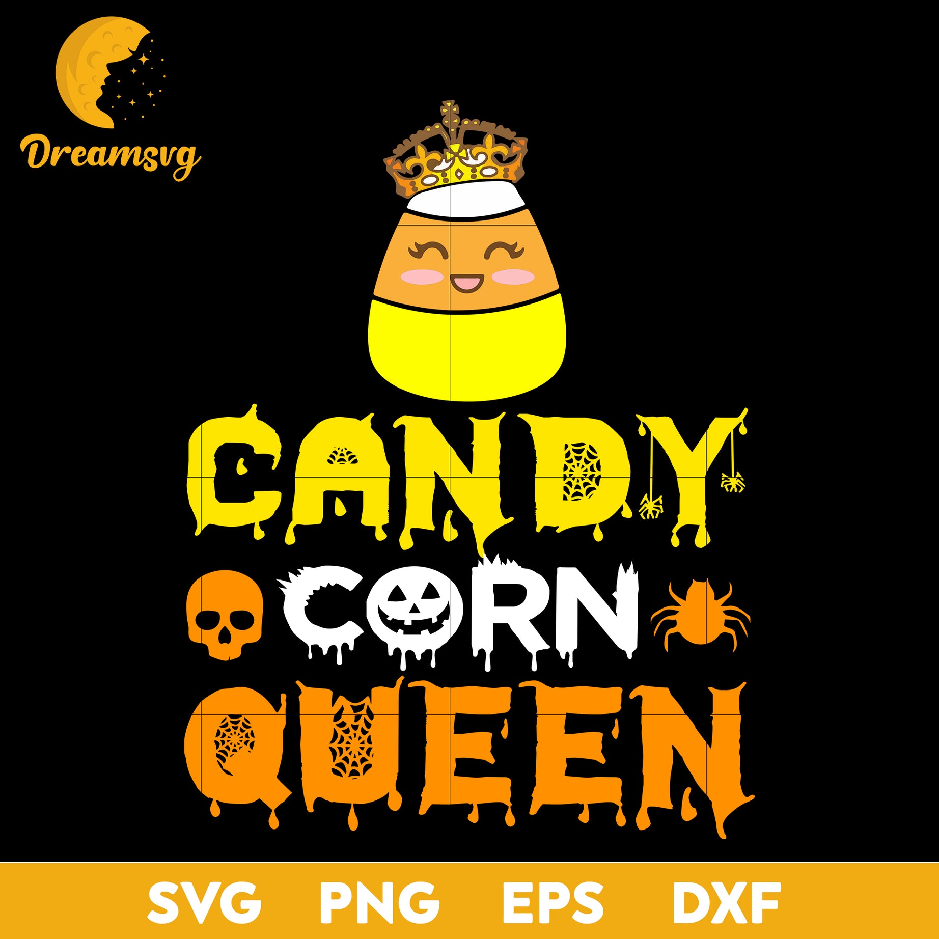 Candy corn queen svg, Halloween svg, png, dxf, eps digital file.