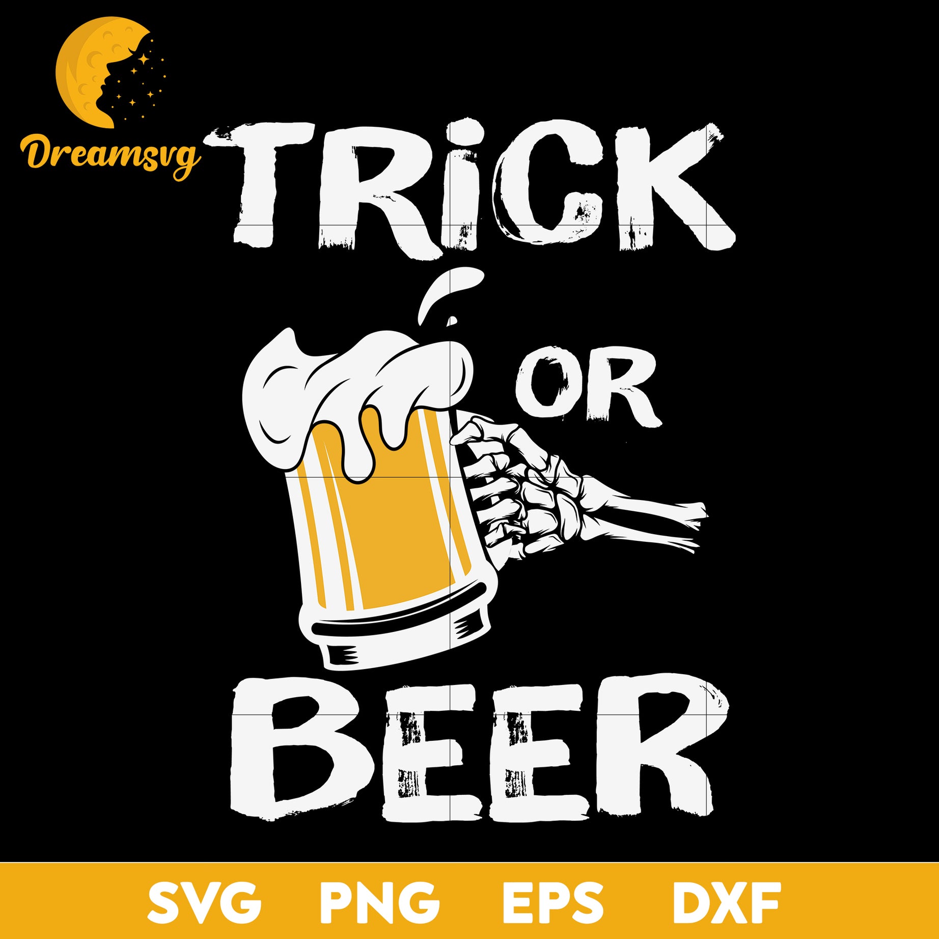 Trick or beer Skeleton Funny svg, Halloween svg, png, dxf, eps digital file.